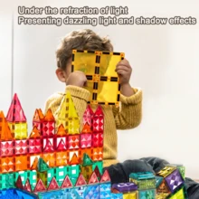 40/100pcs Medium Magnetic Building Blocks Toy Set, With Car Magnetic Blocks Set, Stacking Blocks Toys For Boys/Girls, Children Building Blocks Set, Birthday/Christmas/Halloween Gift - Multicolor - View 4