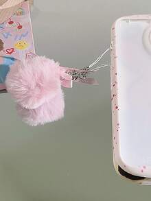 1pc Plush Keychain, Soft Plush Ball Keychain, Bow Keychain, Soft And Comfortable, Durable, Multi-Functional Mobile Phone Accessories.