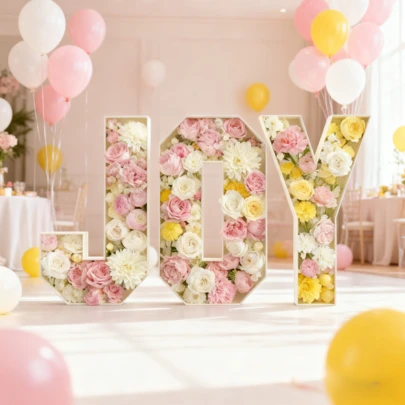 1 件 64 厘米/25.2 英寸白色字母 KT 板框，A-Z 卡扣式，可自由组合，适用于万圣节派对、圣诞节装饰、生日派对和周年纪念布置、求婚和婚礼派对装饰