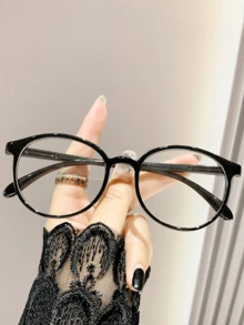 一副轻盈圆形镜框可爱校园风女士无度数眼镜，适合日常佩戴、阅读、聚会、校园风，用途广泛，可用于日常、办公、阅读、看电视、玩游戏、手机装饰等，可配度数。 - 多色 - 查看 1