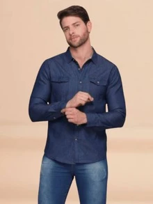 Men Shirts - Dark Wash - View 6