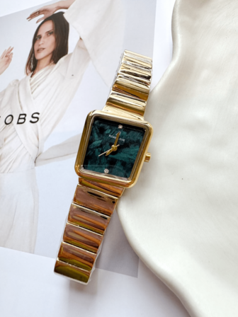 1pc Women's Gold Polygon Quartz Watch, Vintage Punk, Business, Elegant, Suitable For Daily, Vacation, Party, Decorative, Holiday, Birthday Gift For Friends, Mothers, With Watch Gift Box