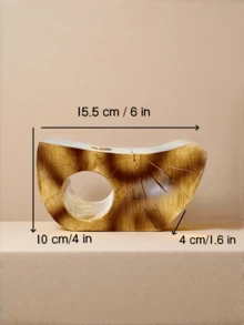1件北欧风格镂空雕花木石花瓶，创意弧形桌面摆件，适用于客厅/门厅/卧室/书房，可插干花、人造树枝和芦苇草。 - 彩色 - 查看 10