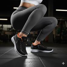 Women's Gym Shoes – Ideal For Walking, Running And Exercise - Black/Orange - View 1