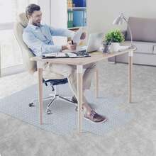 1pc 48"*36" Clear Chair Mat, Durable PVC Material, Office Essential;    Transparent Minimalist Style, Rectangular Shape With Extended Lip, Features Anti-Slip, Scratch-Resistant & Easy Glide Detail.    Ideal For Home Office, Workspace Floor Protection.    Computer Chair Mat Perfect For Year-Round Office Use, Office & Dorm Rooms. Floor Protector Mat Perfect For Seasonal Workspace Makeovers, Daily Office Routines, Year-Round Use & Great As A Gift For Students, Professionals On Father's Day, Christmas, Back-To-School Season.(Clear) - Transparent - View 6