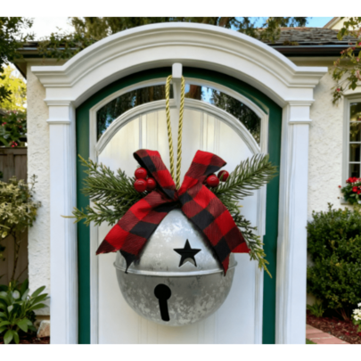 Adornos navideños, adornos de campanas navideñas, adornos metálicos para puertas, adornos navideños, colgantes, adornos festivos