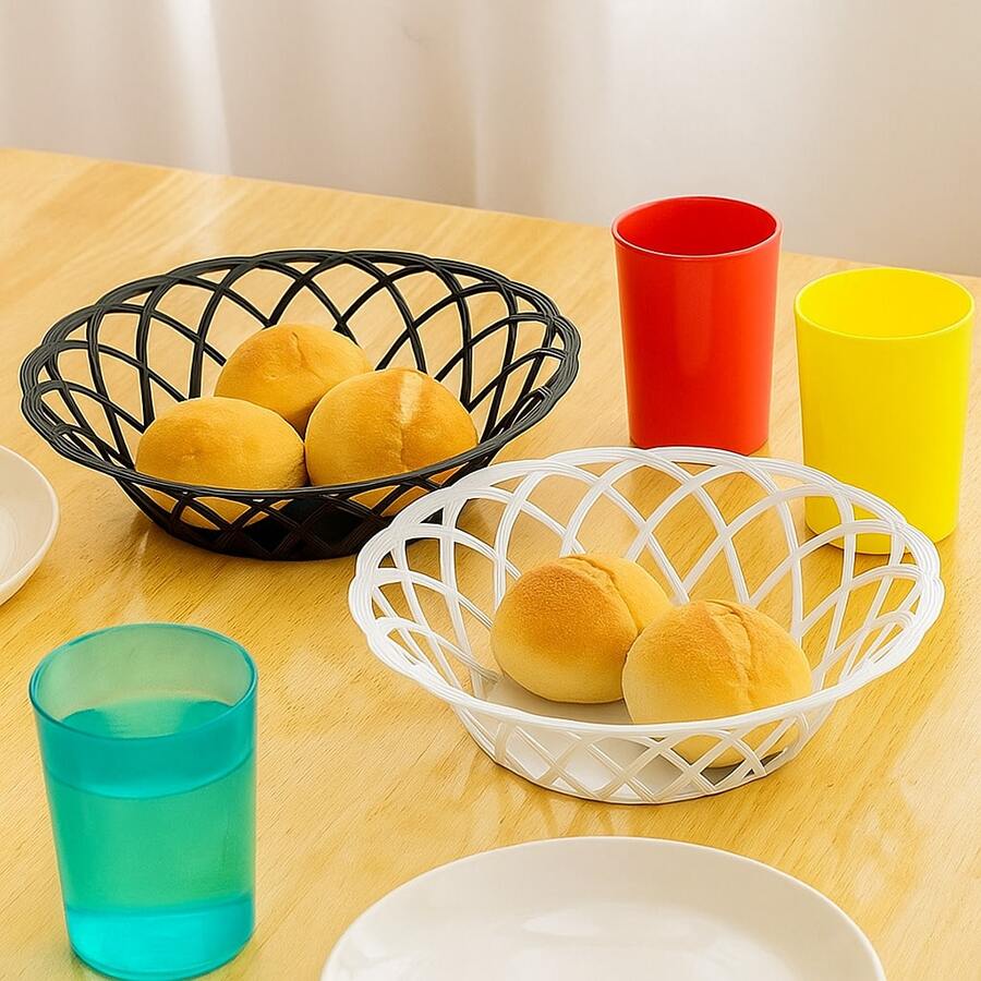 Tortillero-Panera De Plástico para fiestas, reuniones, bodas, bautizos - Negro - Ver 1