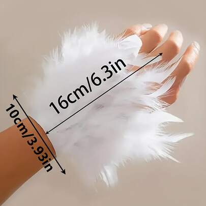 1pc Exaggerated Feather Flower Design Bracelet, Bohemian Elegant Style, Suitable For Women To Wear On Occasions Like Parties And Vacations, Can Be Used As Hand Decoration,Party Costume