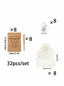 4/12/20/32件套,团队礼品,员工感谢礼品,励志笔,带励志钥匙扣和手提袋的笔记本,适合送给员工、志愿者、护士、教师、同事的办公礼品,团队建设礼品,退休礼品(4件套 = 1支笔 + 1本励志笔记本 + 1个励志钥匙扣 + 1个手提袋) - 彩色 - 查看 13