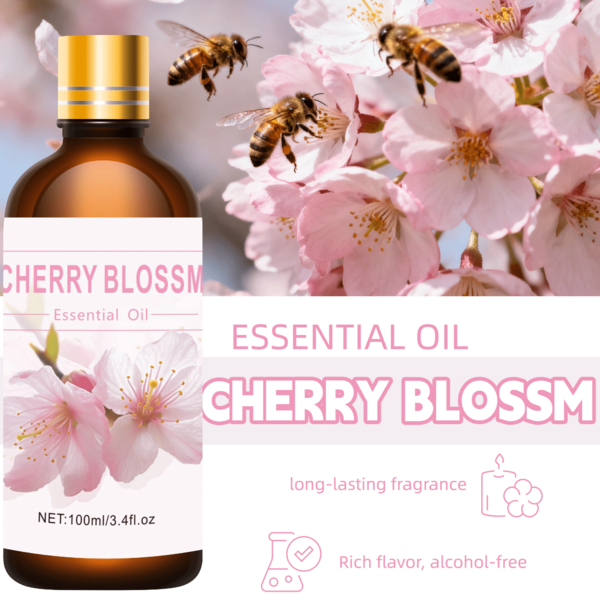 100 ml, 30 ml, 10 ml Sakura etherische olie, MAYJAM Premium Quality Oil, voor diffuser, luchtbevochtiger, kaarsen- en zeepmakerij, pure aromatherapie-olie, voor thuis, huidverzorging, zelfgemaakte geuren
