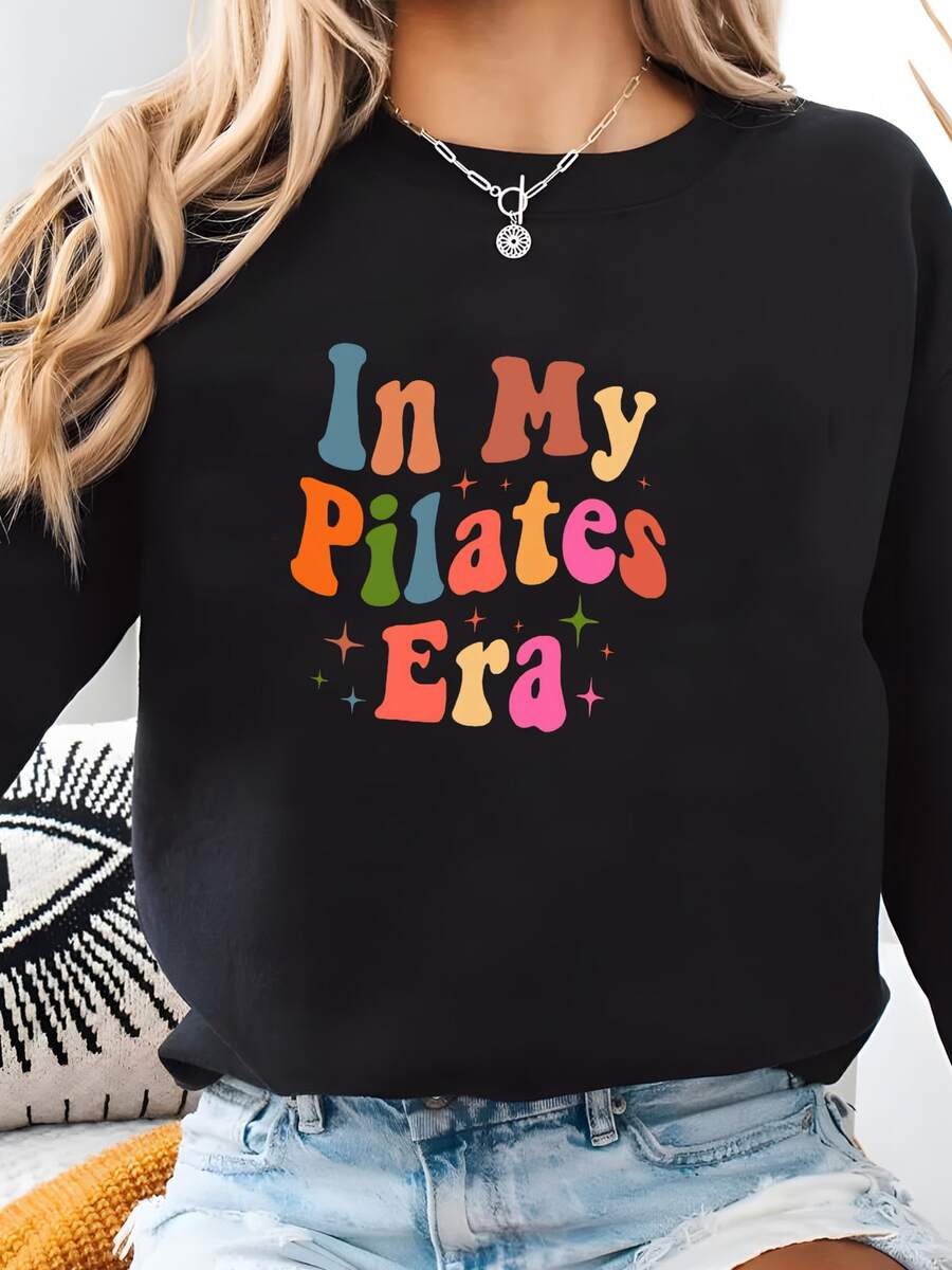 Retro 'in My Pilates Era' Sweatshirt - Funny Pilates Lover Gift Sweatshirt - màu đen - Xem 1