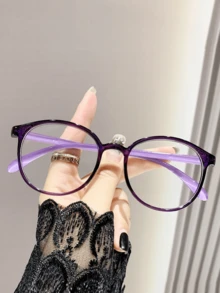 一副轻盈圆形镜框可爱校园风女士无度数眼镜，适合日常佩戴、阅读、聚会、校园风，用途广泛，可用于日常、办公、阅读、看电视、玩游戏、手机装饰等，可配度数。 - 多色 - 查看 2