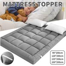 Hotel Quality Mattress Topper 4 Inch/10cm Thick Deep Heavy Fill Comfort Single, Double, King, Ultimate Softness & Support - Grey - View 2