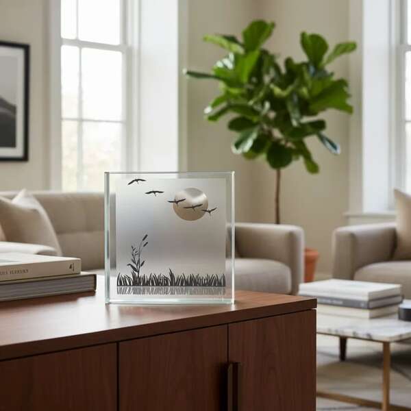 Moldura em Acrílico para Mesa Parede Porta Maternidade (Transparente, 15x15x3)