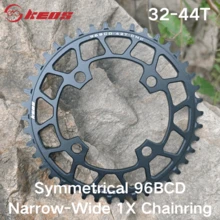 KEOS Bicycle Narrow-Wide Round Chainring 96BCD Symmetrical 4-Hole 32/34/36/38/40/42/44T Single Chainring, Suitable For M2000/M612 - Hitam - View 3