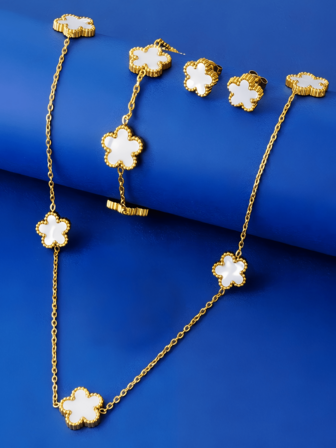 เครื่องประดับที่ไม่ซ้ำใคร 1 ชิ้น ต่างหูแบบติดหู, สร้อยข้อมือ และสร้อยคอ ทำจากสแตนเลสชุบทอง 18k เลือกสีที่คุณชื่นชอบสำหรับวันแม่และของขวัญวันคริสต์มาส