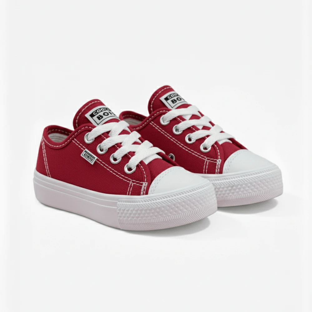 Traditional Boots Star Kids' Tennis Shoes, Comfortable Canvas, Affordable, For Boys And Girls - 紫紅色 - 查看 1