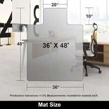 1pc 48"*36" Clear Chair Mat, Durable PVC Material, Office Essential;    Transparent Minimalist Style, Rectangular Shape With Extended Lip, Features Anti-Slip, Scratch-Resistant & Easy Glide Detail.    Ideal For Home Office, Workspace Floor Protection.    Computer Chair Mat Perfect For Year-Round Office Use, Office & Dorm Rooms. Floor Protector Mat Perfect For Seasonal Workspace Makeovers, Daily Office Routines, Year-Round Use & Great As A Gift For Students, Professionals On Father's Day, Christmas, Back-To-School Season.(Clear) - Transparent - View 2