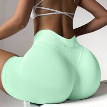 High Waisted Impact Compression Shorts For Women Butt Lifting Curve-Hugging Sculpting Fit - Seaglass - View 2