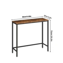 Credenza, Credenza recibidor de Madera de Capas Gris, Estilo Moderno Mesa de Entrada, Fácil de Montar Mesa recibidor, Las Dimensiones de la Mesa recibidor Entrada Son 80 * 24 * 75(CM) Consola Estrecha de Madera Reciclada 74.9cm Mesa Pequeña para Entrada, Mesa Delgada para Sofá en Pasillo o Sala Negra Mesa consola estrecha de 31,5 pulgadas de largo, mesa para recibidor, mesa para sofá, ideal para pasillos y salones. - color caoba - Ver 6