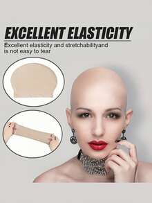 1个可重复使用的橡胶光头套/搞笑假发 万圣节派对道具 喜剧电影 角色扮演 活动派对用品 乳胶假发帽 - 彩色 - 查看 9