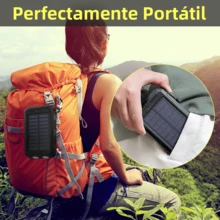 Batería solar portátil de 20000 mAh para iPhone: dos salidas USB de 5 V, dos linternas LED, brújula integrada, resistente al agua, ideal para acampar y hacer senderismo - Multicolor - Ver 10