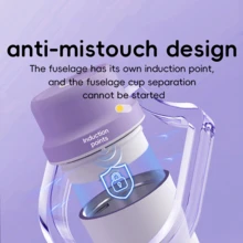 1500 mAh*2 Akumulatorowy blender sokowirówkowy 650 ml, zawiera 1 jednostkę główną, 1 pokrywkę na kubek, 1 kubek, dużą pojemność, wielofunkcyjny sokowirówka do owoców, mini blender, łatwy do czyszczenia, do przygotowywania koktajli mlecznych, smoothie, soków, idealny do domu i podróży