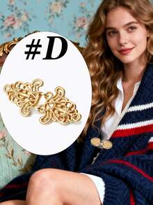 Yanxyad 1/4件复古毛衣披肩夹 复古腰部服装夹 束腰带扣 围巾夹，金色花朵图案胸针，围巾扣合金服装胸针，束腰夹，衬衫胸针夹，胸针夹礼品 - 亮金 - 查看 9