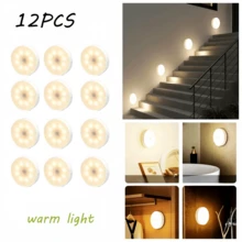 Smart Sensor Night Light, LED Student Dorm Night Light, Solid Color 8 LED Magnetic Stair Light, USB Rechargeable Smart Motion Sensor Night Lamp, 120° Wide Sensing Range, Adjustable Brightness Wall Lamp With Lithium Battery, Wireless Infrared Sensor, Detachable Semi-Embedded Plastic Lamp Fixture, Suitable For Cabinet, Entrance, Corridor, Apartment, Balcony, Dorm, Reading Lighting (Warm White/White), Turn On Light Without Stumbling At Night, Won't Disturb Roommates, Power Outage Emergency Light (Please Refer To The Second Main Image For Sensor Mode Settings) - Multicolor - View 19