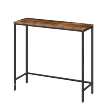 Credenza, Credenza recibidor de Madera de Capas Gris, Estilo Moderno Mesa de Entrada, Fácil de Montar Mesa recibidor, Las Dimensiones de la Mesa recibidor Entrada Son 80 * 24 * 75(CM) Consola Estrecha de Madera Reciclada 74.9cm Mesa Pequeña para Entrada, Mesa Delgada para Sofá en Pasillo o Sala Negra Mesa consola estrecha de 31,5 pulgadas de largo, mesa para recibidor, mesa para sofá, ideal para pasillos y salones. - color caoba - Ver 7