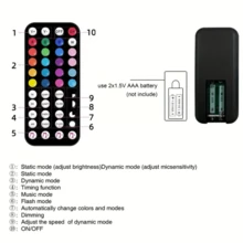 65,6 pies/100 pies Tira de luz LED inteligente con aplicación y control remoto de 44 teclas (sin batería), RGB cambiante de color, brillo y gradiente de color ajustables, sincronización de música, alimentado por USB, adecuado para dormitorio, celebraciones festivas, fiestas, decoración del hogar, iluminación navideña, creación de espectáculos de luces impresionantes - Teclado RGB negro de 44 teclas - Ver 4