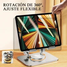Nuevo Soporte para Tablet, Soporte para Teléfono de Transmisión en Vivo de Escritorio, Base Móvil Giratoria de 360°, Regalo de Navidad, Soporte para Móvil y Tablet, Soporte Giratorio para Tablet, Adecuado para Tablets y Teléfonos, Soporte para Tablet Ancho y Estable, Soporte para Tablet para Asiento Trasero de Coche - Plateado - Ver 7