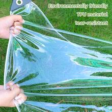 Heavy Duty Clear Tarp With Grommets And Reinforced Edges, Transparent Tear Resistant PVC Vinyl Tarpaulin Enclosure For Plant Greenhouse Patio Porch Balcony Garden Garage Outdoor