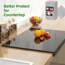 1 件防滑亚克力砧板 - 时尚黑色透明厨房台面保护垫，非常适合切水果和蔬菜 - 家用和餐厅厨房必备配件（使用过程中可能会出现轻微划痕，请在使用前撕掉保护膜） - 無色 - 查看 10