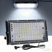Foco LED exterior, impermeable, con soporte, ángulo ajustable, alto brillo, bajo consumo de energía, fabricado en aluminio de alta calidad.