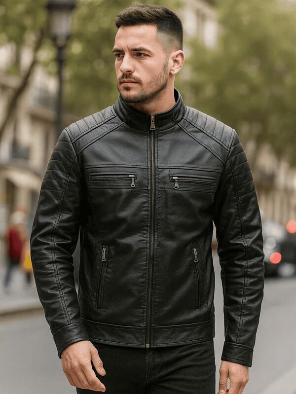 Outono / Inverno    Slim Fit    jaqueta de couro slim