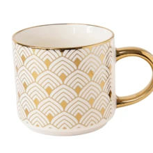 FabFinds Elegant Bone China Gold Handle Mug 490ml Assorted Designs - Multicolor - View 2