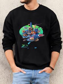 Mens   2 Shirt, ,  Characters Shirt,Judy Hopps Nick Wilde Gary De'snake Shirt, Land  Tee 163863 Sweatshirt - Black - View 1