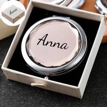 Customized Compact Makeup Mirror, Personalized Engraved Folding Pocket Mirror, Portable Double-Sided High-Definition Mirror, Stainless Steel Compact Mirror, Valentine's Day Gift, Spring, Bridesmaid, Wedding Gift, Customized Floral Engraved Makeup Mirror, Suitable For Gifting To Girlfriends, Moms, Mother's Day, Birthday, Graduation, Wedding, Anniversary, Practical Gift - Multicolor 3 - View 18