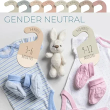 8pcs Baby Closet Divider - Gift Crane Whale Pattern Double Sided Wooden Baby Closet Storage For Baby Boys And Girls, Baby Growth Milestone 24 Months Commemoration, Gender Reveal Party Baby Shower First Christmas Nursery Decorations, Baby Girl Clothes, Baby Products