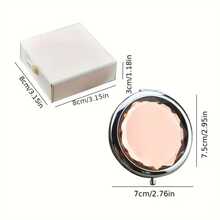 Customized Compact Makeup Mirror, Personalized Engraved Folding Pocket Mirror, Portable Double-Sided High-Definition Mirror, Stainless Steel Compact Mirror, Valentine's Day Gift, Spring, Bridesmaid, Wedding Gift, Customized Floral Engraved Makeup Mirror, Suitable For Gifting To Girlfriends, Moms, Mother's Day, Birthday, Graduation, Wedding, Anniversary, Practical Gift - Multicolor 3 - View 5