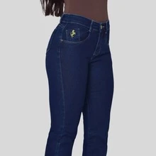 KIT 2 Women's Country Rodeo Pants High Waist With Lycra Elastane Butt Lifting - 淺色 + 黑色 - 查看 6