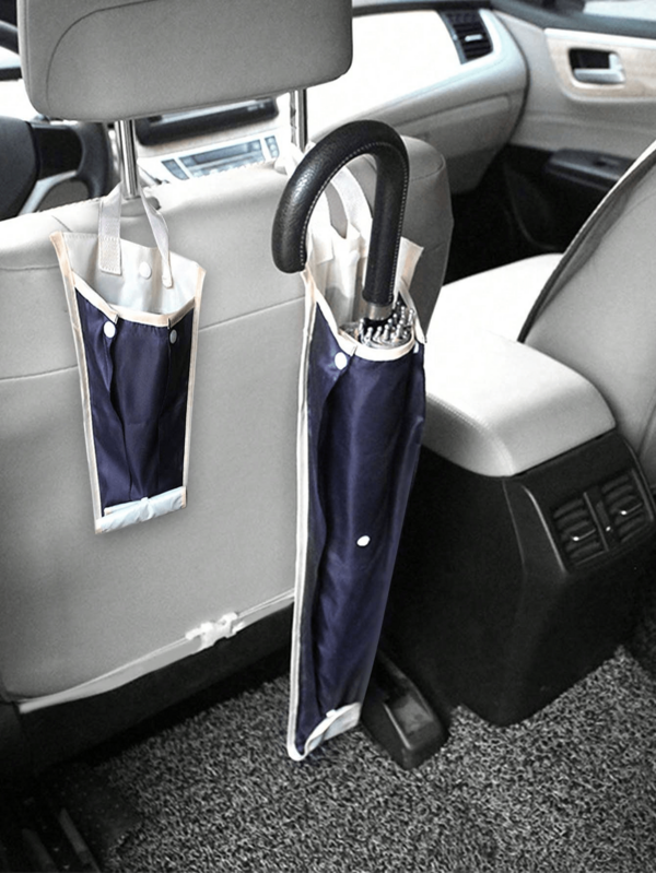 1 buah Tempat Payung Universal untuk Sandaran Kursi Mobil, Terbuat dari Bahan Poliamida Tahan Air, Desain Tas Penyimpanan Elips, Praktis untuk Mengatur Interior Mobil, Mudah Digunakan dan Dipasang, Ideal untuk Hari Hujan dan Perjalanan. Tempat Payung Mobil Tahan Air, Minimalis dan Praktis, Dapat Menyimpan Hingga 3 Payung B50G.
