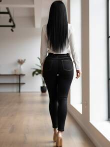 Women Leggings - Burgundy - View 8