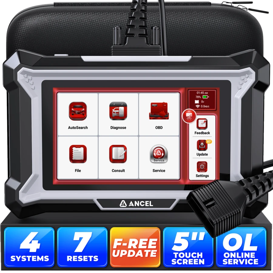 ANCEL DS100 OBD2 Scanner Car Fault Diagnostic Scan Tool For ABS/SRS/Transmission/Engine,7 Reset Services Mechanic Tools, Code Reader For All Cars, Auto Search Fault Code, Car Stuff Scaner Automotriz Escaner Para Carros Battery Test - màu đen - Xem 1