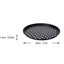 1/2pcs Pizza Pan, Round, Perforated, Non-Stick, Pies Outbreak, Steel, Mould, 32 Cm, Anthracite