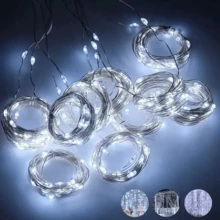 Piezas Cortinas Luces 3x3m 300 LED USB, Decoración Fiestas/Navidad/Hogar (Suave y Duradera) - Blanco - Ver 2
