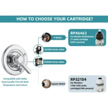 RP19804 Shower Cartridge Compatible With  1300/1400 Series Single Handle Tub Bathtub Shower Faucet    Monitor Cartridge Rep Plumbing Parts, RP22734 Bonnet Nut (1993-2) - RP46463 Cartridge+RP22734 Bonnet Nut (2006-present) - View 5