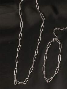 Aomogo Stainless Steel Jewelry Sets High-End Atmosphere Love Bracelet Love Necklace Double Chain Design Jewelry Sets For Women Jewelry Valentines,Mom,Mother,Mother's Day,Gift