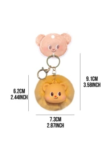Cute Plush Bear Keychain, Fuzzy Ball, Adorable Bag Charm, Handbag/Purse Accessory, Keyring Holder, Teens/Girls/Women Gift, Daily/School/Work Use, Birthday/Valentine's/Christmas/Brides Designmaid Present, Kawaii Lover MVideo-Have, Playn,cline, Casline, Class, Class/Tual, Class Class, 21212 月 212 月 2072 月 D可能/印刷Outing/Special Occasion Accessory - 黃色 - 查看 4